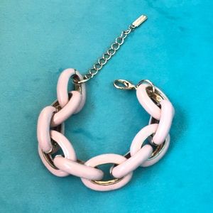 BaubleBar Pink Enamel Chain Link Bracelet